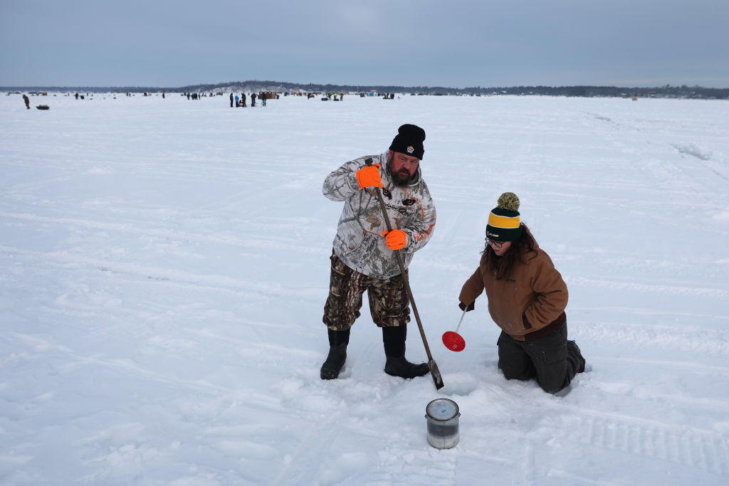 Thousands Attend Massive Ice Fishing Tournament On Minnesota's Gull Lake
